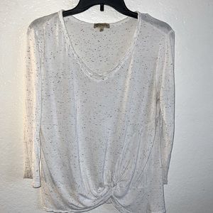 Woman’s white with small black dots blouse